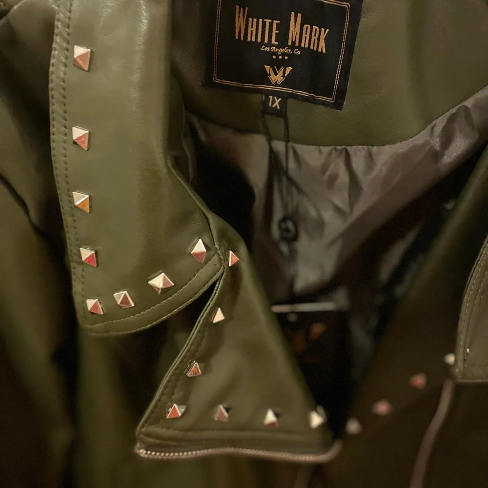 Olive green moto jacket - Picture 2 of 3